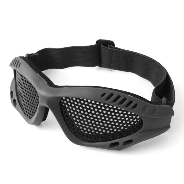 SHENKEL BK glass-006bk Tactical Mesh Goggles, Eye Protector, Compact, Lightweight, Eye Protection, Black