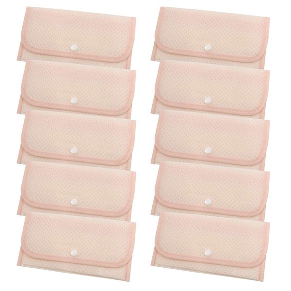 Antibacterial Mask Case, Set of 10, Portable, Portable, Storage Pocket, Mask Cover, Antibacterial Material, Bulk Purchase, Distribution Mask, 10 Pieces, Pink