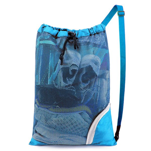 BeeGreen Swim Bag Drawstring Sports Bag Mesh Backpack Mesh Bag Gifts for Men Women Swimmers Draw String Back Bag for Beach Pool Gym Bag for Swimming Soccer Basketball Gear …