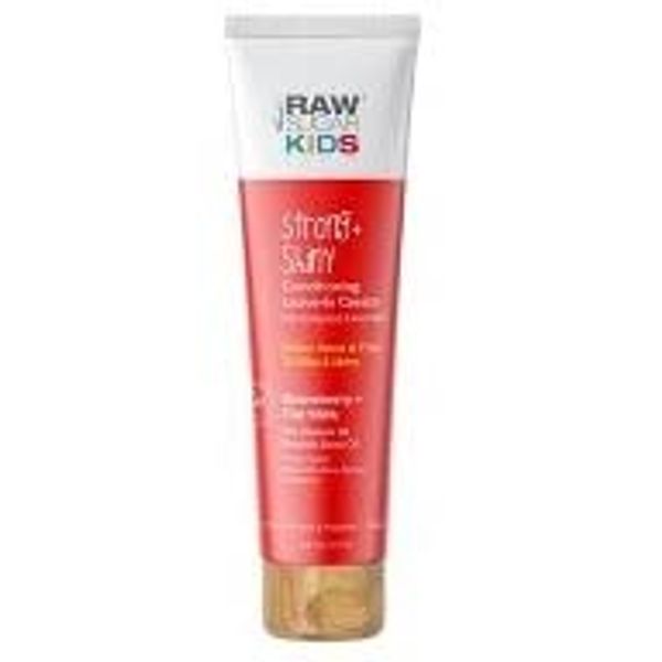 RAW SUGAR Kids Strong + Shiny Conditioning Leave-In Hair Cream - Strawberry + Oat Milk Hair Treatment - 3.5 FL Oz, Pack of 1