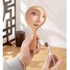 Hand Mirror, Small Fashionable, Travel Hand Mirror, Cosmetic Mirror, Lightweight, Wood Texture, Cute Hand Mirror, Simple Wooden Beauty Salon, Round Small Travel Mirror, Compact Hand Mirror, Portable, Ideal for Travel Makeup, Emergency Makeup, Convenient, 