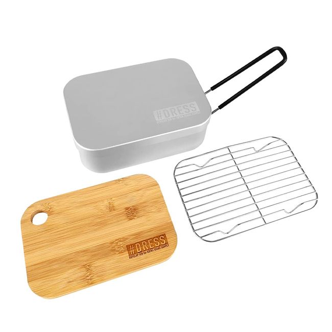 DRESS 2021 Mestin M/Cutting Board/Bat Net/Set with Memory, Rice Pot, Cooker Set, Camping, Solo Can, Aluminum, Bamboo, Stainless Steel, Convenient, Durable, Iron