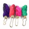 Dangerous Threads Rabbit Rabbits Foot Keychain Bright Assorted Colors 4 Pieces - Gold Hardware