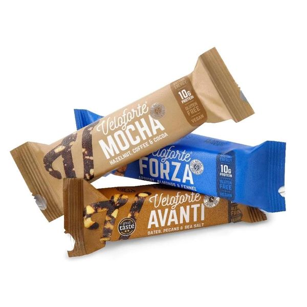 Veloforte Performance Pack - Cycling Energy Bar, Salted, Caffeine and Protein Power Bars, Perfect for Endurance Sports (15 bar pack)