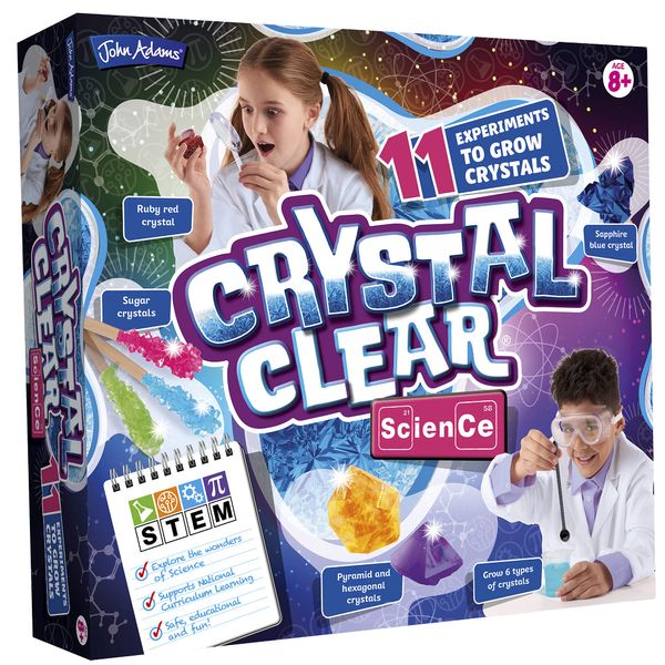 John Adams | Crystal Clear Science: 11 experiments to grow crystals | Science and STEM Toys | Ages 8+