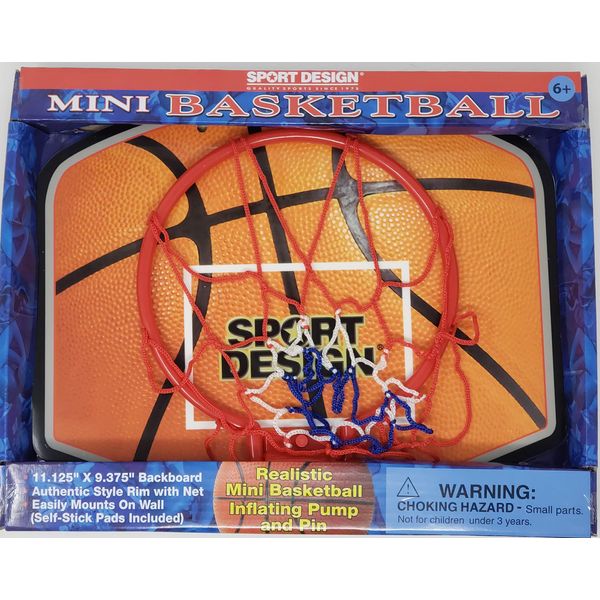 Sport design Mini Basketball Hoop with Inflatable Basketball, Inflating Pump & Pin