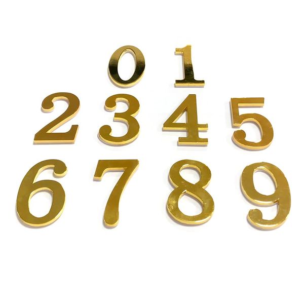 1Pcs 3Inch Metal Mailbox Numbers Solid Zinc Alloy House Numbers for Outside,Self Adhesive 3D Address Numbers for House, Apartment, Office, Hotel Room, Mailbox Signs,Golden No.3