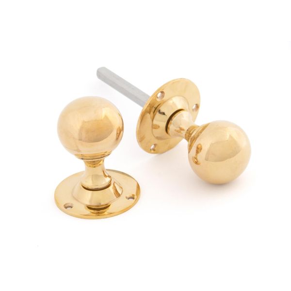 From the Anvil Polished Brass Ball Mortice Knob Set