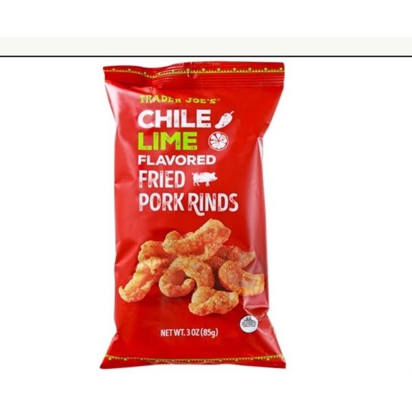 2 Pack Trader Joe's Chile Lime Flavored Fried Pork Rinds 3 oz Each Pack