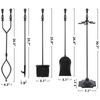 Fireplace Tools Set 5PCS 30.7"H Wrought Iron Fireside Large Fire Place Tool Sets
