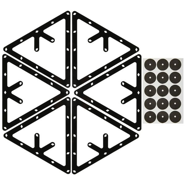 CM Pack of 6 Sheets Magic Ball Rack Pro Triangle Billiards Ball Rack with Pool Table Marker Dots for Rack 8, 9, and 10 Ball Combo Pack and Snooker