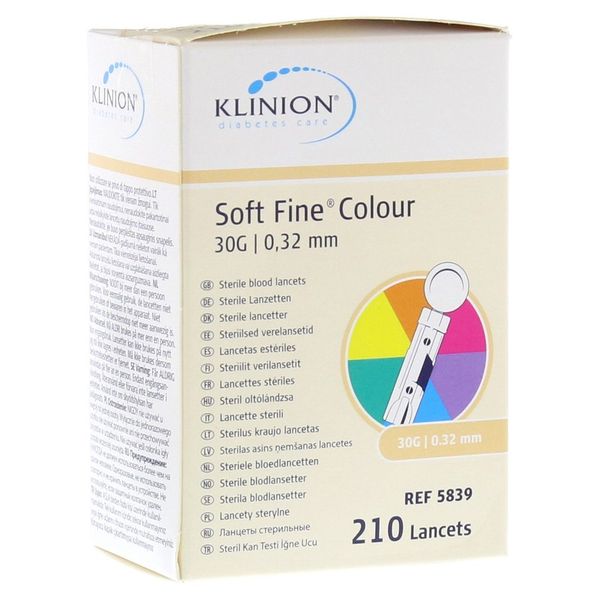 Klinion Soft Fine Colour Lancets 30 g Pack of 210