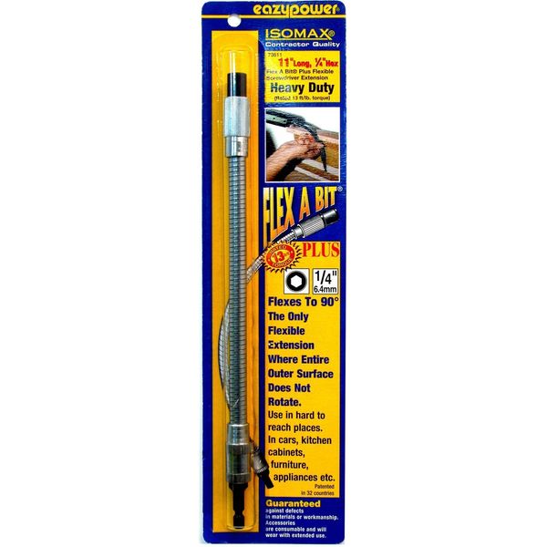 6 Pack EazyPower 73611 11" x 1/4" Hex Flex A Bit Plus Heavy Duty Flexible Extension