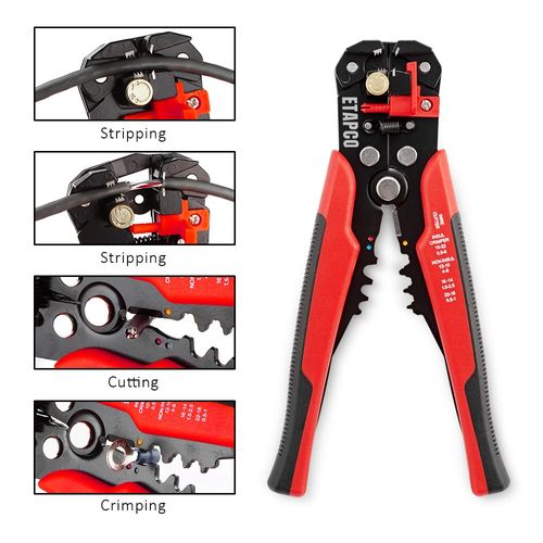 Wire Stripper - Plier 3 in 1 Hand Tool, Terminal Crimper, Cable Cutters, Wire Strippers Electrical, Cable Stripper Tool - Wire Strippers, for Adjustable Rotary Switch Self Adjusting - Cable Stripper