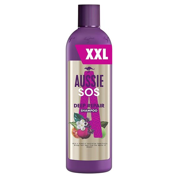 Aussie SOS Deep Repair Shampoo for Damaged Hair, 490 ml