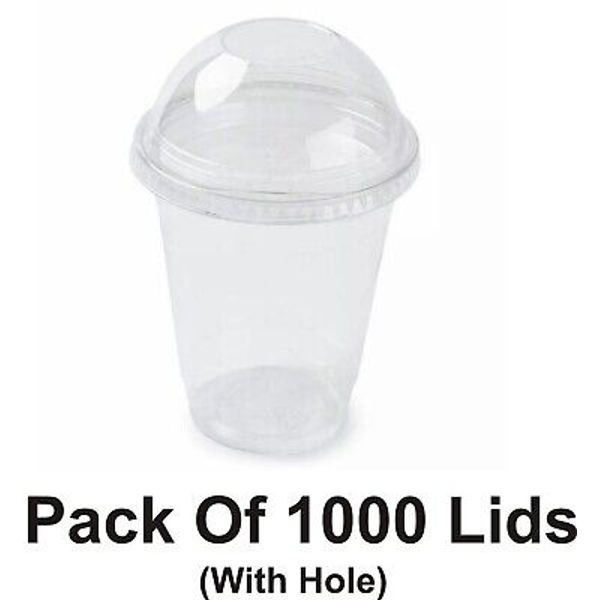 Clear Plastic Cup Lids  95mm for 9/12/16/20oz Cups Dome Lids with hole 1000Pack