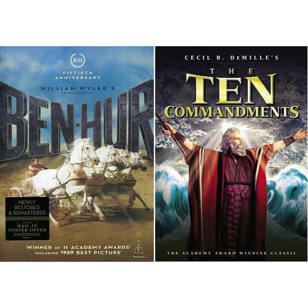 Easter Family Classics: The Ten Commandments + Ben-Hur 2 DVD Bundle Easter Holiday Modern Classics