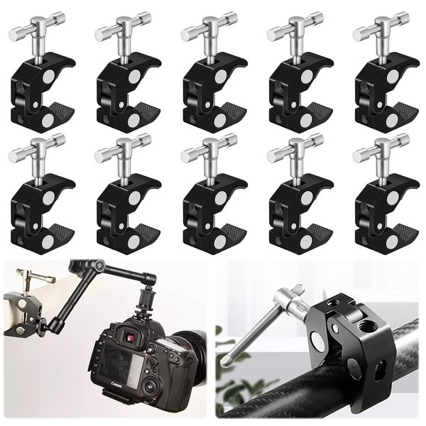 KRGNPLE Color: Black-0.6-2.2 inches (15-55 mm) Quantity: 4 pcs Pipe Clamp Super Clamp Mini Clamp Pipe Clamp Camera Arm Python Clamp Head Multi Clamp Universal Clamp DIY Shelf Hook Camera Tripod