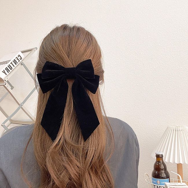 BohoBowAccessories Long Tail Velvet Hair Bow