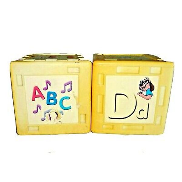 2 Leap Frog Phonics Railroad REPLACEMENT ALPHABET BLOCKS Yellowed White