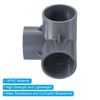 PATIKIL 2pcs 50mm 3 Way Elbow Pipe Fitting UPVC Joint Coupling Pipe Adapter for Pipe Connection Gray