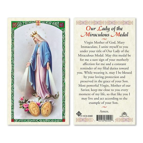 Our Lady of the Miraculous Medal Laminated Prayer Cards - Pack of 25 - HC9-008E Y