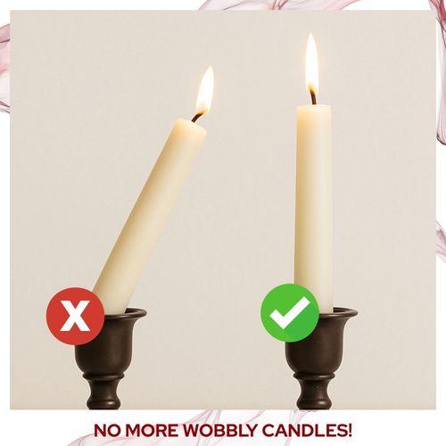 Biedermann & Sons Reusable Secure-Hold Wax Dots Candle Adapter – Universal Fit for All Candle Types, No Residue (Set of 30)