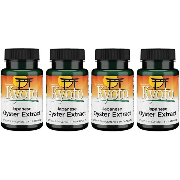 Swanson Kyoto Japanese Oyster Extract - Natural Supplement Promoting Drive & Wellness for Men & Women - (500 Milligrams 60 Capsules) 4 Pack