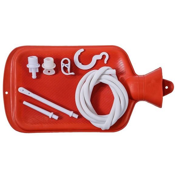 Rubber Douche / Enema Bag, Hot Water Bottle Combination System Kit for Men an...