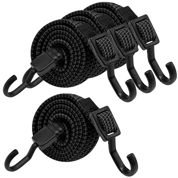 Verstellbar Spanngummi mit Haken,4 Stück 2M Lang Elastischer Spannband Gummizug mit Haken,Extra Stark Breit Gummiseile Gepäckspanner Spanngurte Expander für Fahrrad Motorrad Planen Fahrradkorb