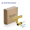Ravinte 10 Pack Gold T Bar Cabinet Knobs 2 Inch Dresser Knobs Brushed Brass Single Hole Drawer Knobs Cabinet Handles