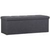 Folding Storage Ottoman Bench 43Inch Footrest Storage Chest w/Divider Dark Gray
