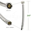 Braided Faucet Connector Hose Female Compression Threaded Fitting 24"in Steel