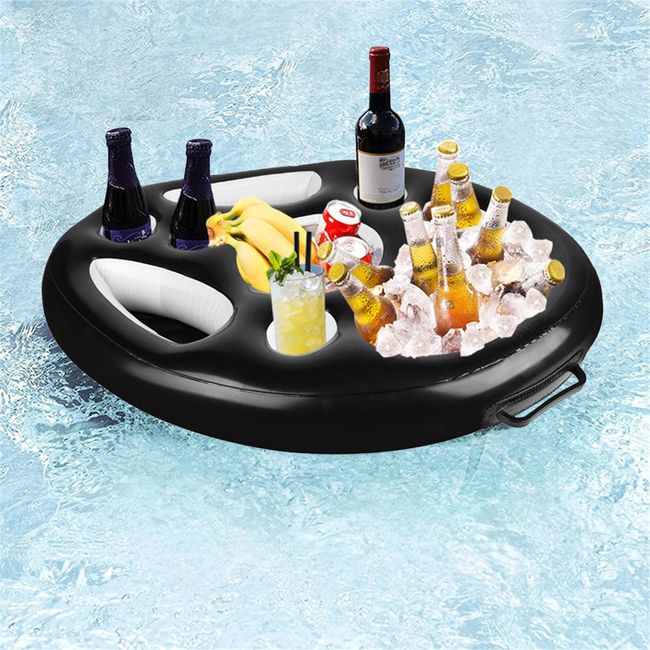 Inflatable Beer Cool Ice Bucket Pool Floating Cup Holder Drinking Beer  Cooler