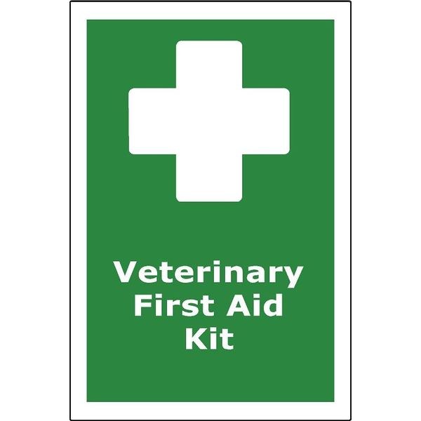 Veterinary First Aid Kit self-adhesive sign - 20 x 15 cm