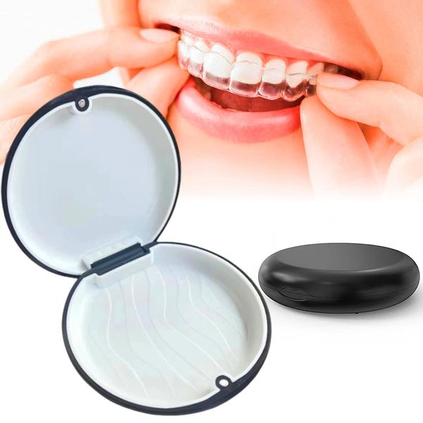 SensaBliss Mouthpiece Case, Retainer Case, Denture Cleaning Case, Portable, Magnetic Closure, Denture Care Product, Storage Box, Lightweight, Waterproof, Multifunctional, Stylish, Dustproof, Portable,