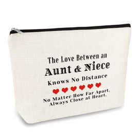 HnoonZ Best Aunt Ever Gifts Birthday Gifts for Aunt Aunt Gifts from Niece Aunt  Gift Auntie Gifts Aunt Bday Gift from Niece Gifts for Aunt Best Aunt Makeup  Bag Aunt Compact Mirror