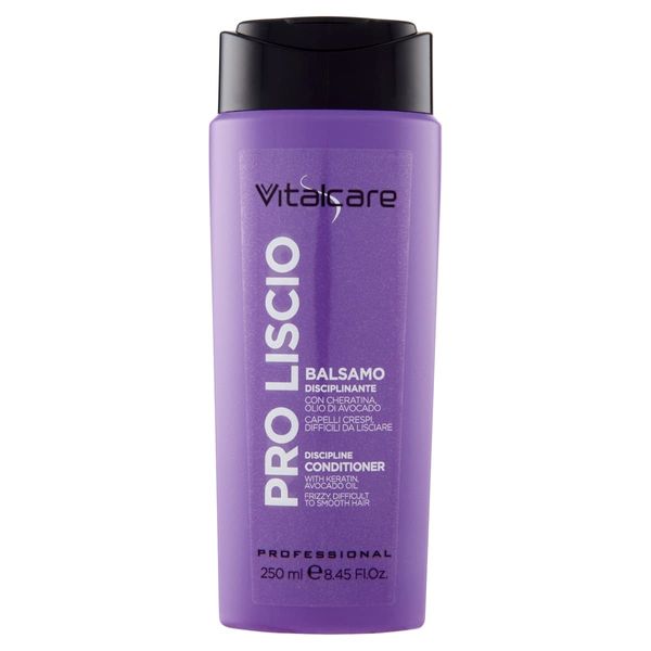 Vitalcare | PRO Smooth - Smoothing Conditioner for Frizzy and Hard-to-Straighten Hair, with Keratin and Avocado Oil, for Perfectly Smooth and Frizz-Free Hair, 250 ml