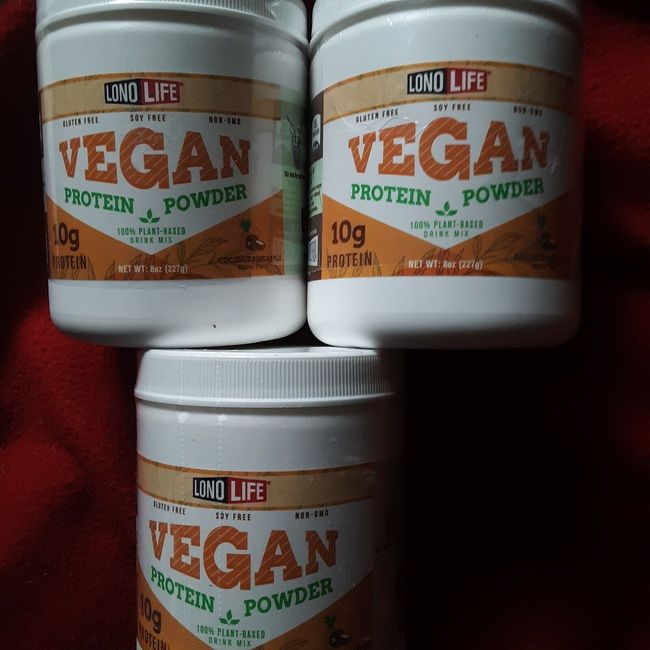 LOT OF 3 LONOLIFE VEGAN PLANT-BASED COCONUT PINEAPPLE PROTEIN POWDER    FREE S/H