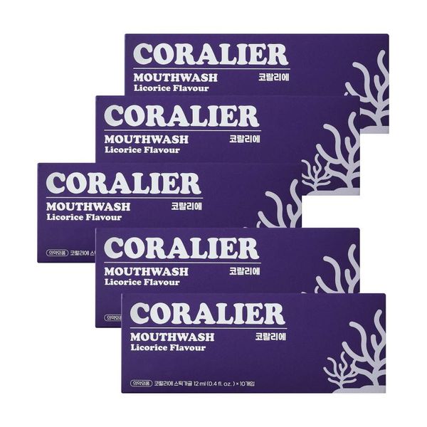 Coralie Mouthwash Breath Odor Eliminator Alcohol-Free Disposable Stick Gargle 5 Boxes (12mlx50ea)