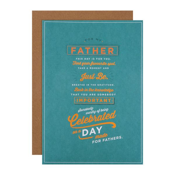 Hallmark Large Father's Day Card for Father - Classic Text Based Design
