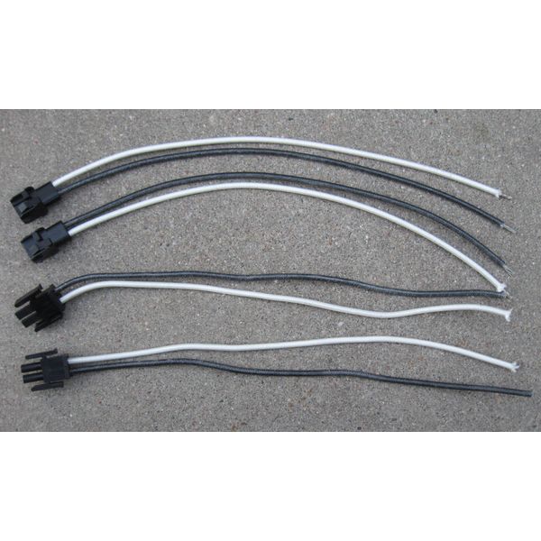 2 LOT Molex 2-Pin Black Wire Connectors plus wires 1 male/female locking 2 sets