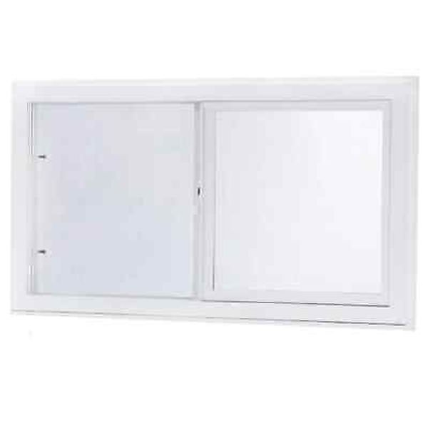 White 31.75 in. x 13.75 Inches Single Sliding Vinyl Window With Dual Pane Shed