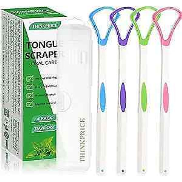 Tongue Scraper Cleaner 100% BPA Free Tongue Scrapers with Travel Handy Case