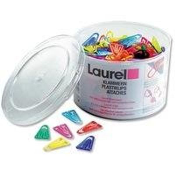 Plastic Paperclips 35mm Assorted Colours Tub 200