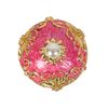 QIFU Hand Painted Pink Easter Egg Decorative Enamel Trinket Box Hinged