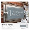 Modern Personalised House Number Plaques Door Sign Rectangle, Mid Grey
