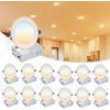 12 Pack 6 inch Slim LED Recessed Panel light Junction Box 12W (110W) 5CCT