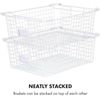 XXL Stackable Wire Baskets for Organizing — Set of 2 White Wire Storage Granrosi