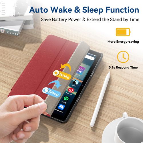 Bright red Tablet 8 & 8 Plus Case (12th/10th Generation, 2024/2022/2020) Ubearkk Lightweight Shockproof Cover Case with Backshell with Auto Wake/Sleep.(12th/10th Generation, 2024/2022/2020)